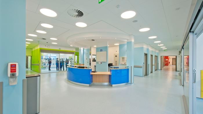 Arup provided mechanical and electrical design services as part of a sisk lead design and build team for the construction of a new Paediatric Intensive Care Unit (PICU) at Our Lady’s Children’s Hospital in Dublin. Photo: John Sisk and Sons 