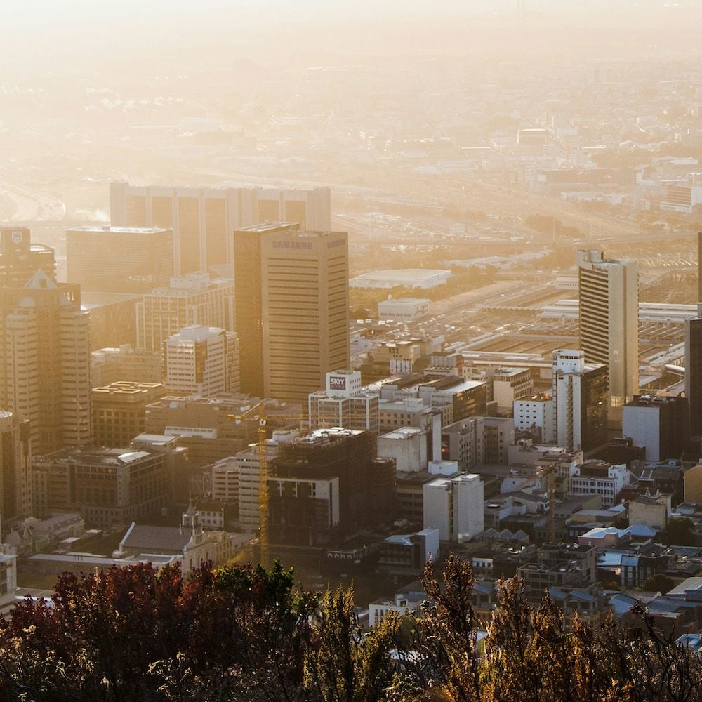 A city with many buildings.