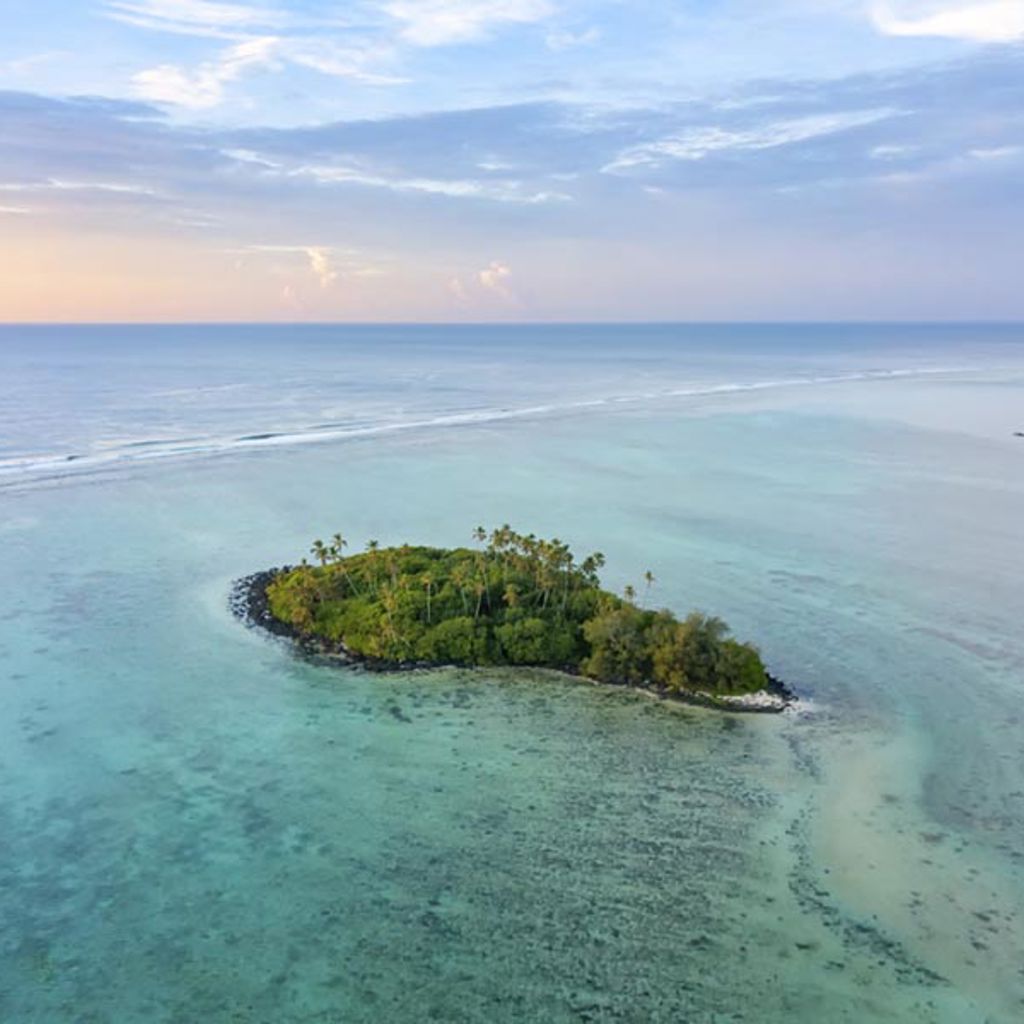 An island in the ocean.