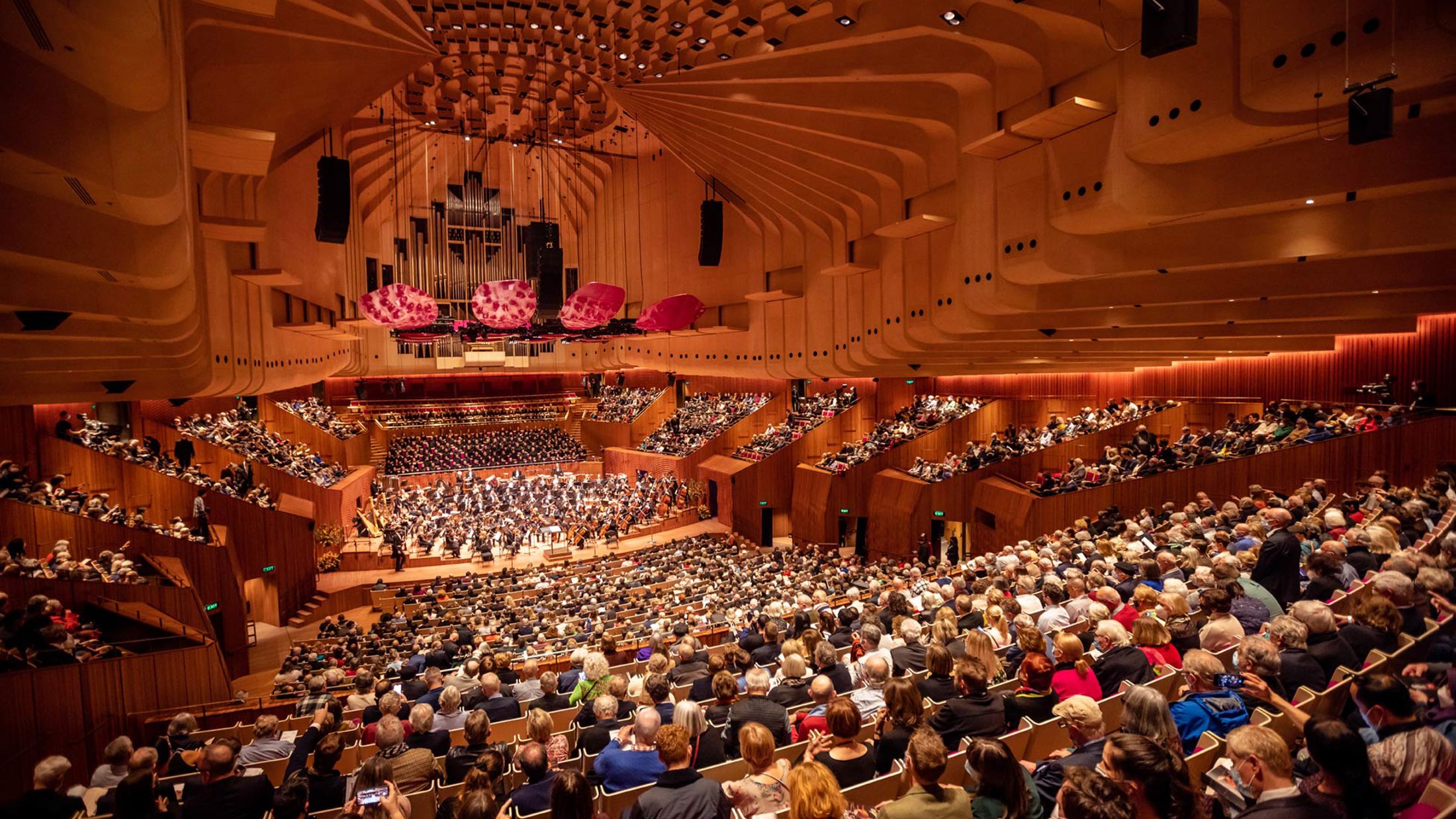 Guests attending a concert in the Sydney Opera House