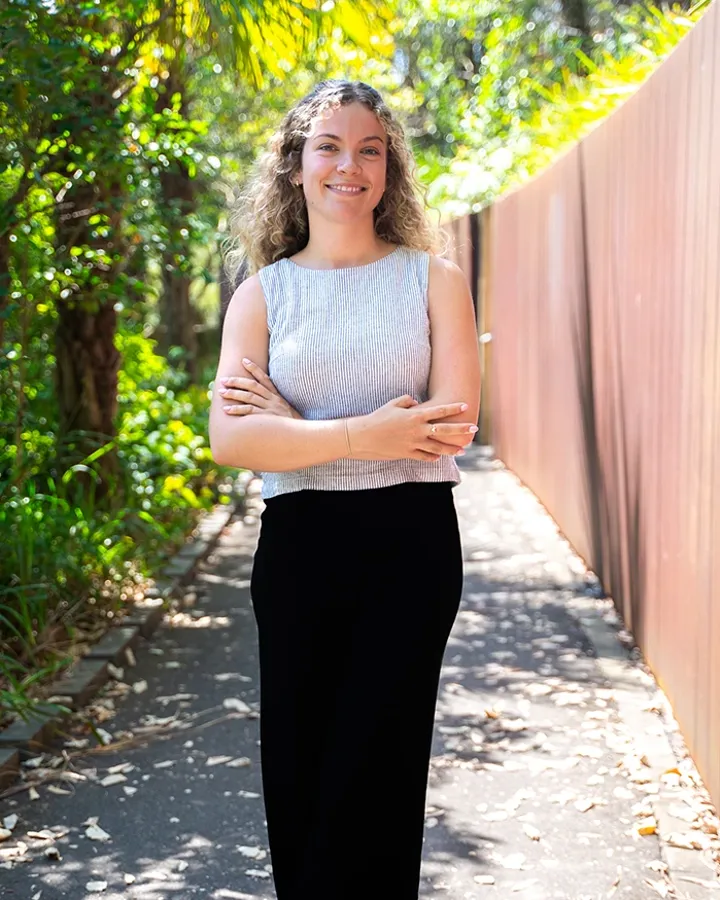 A girl standing on a path