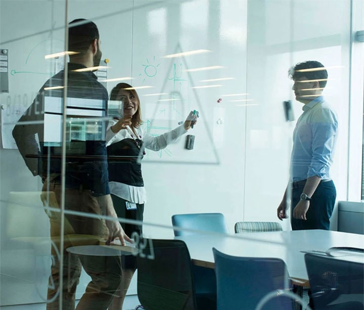 UK staff in a London meeting room