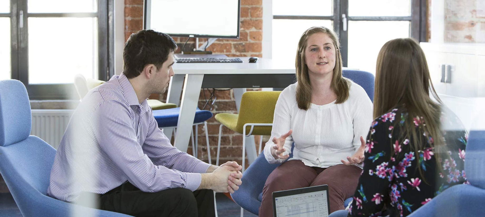 Interns working in a UK office