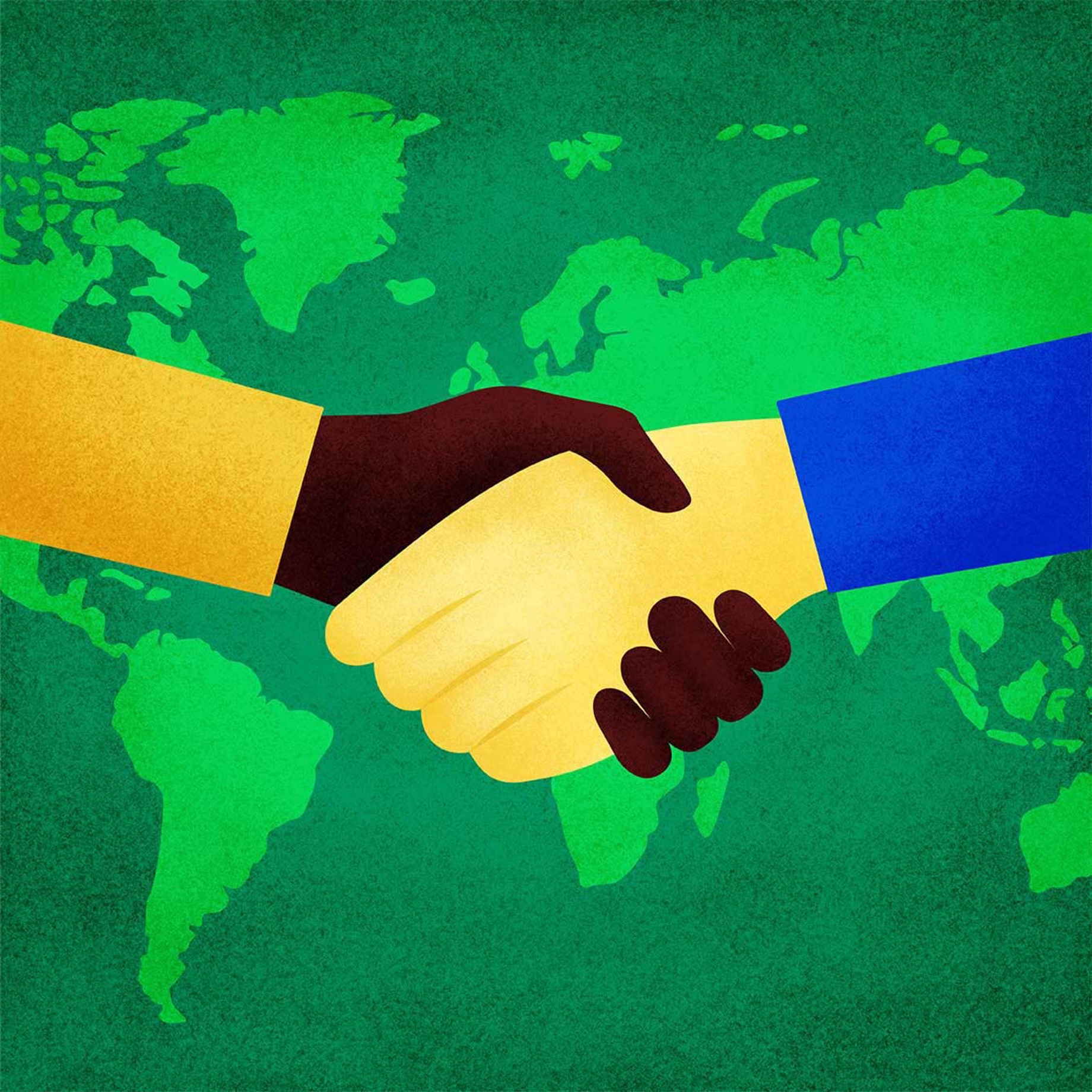 An illustration of people shaking hands