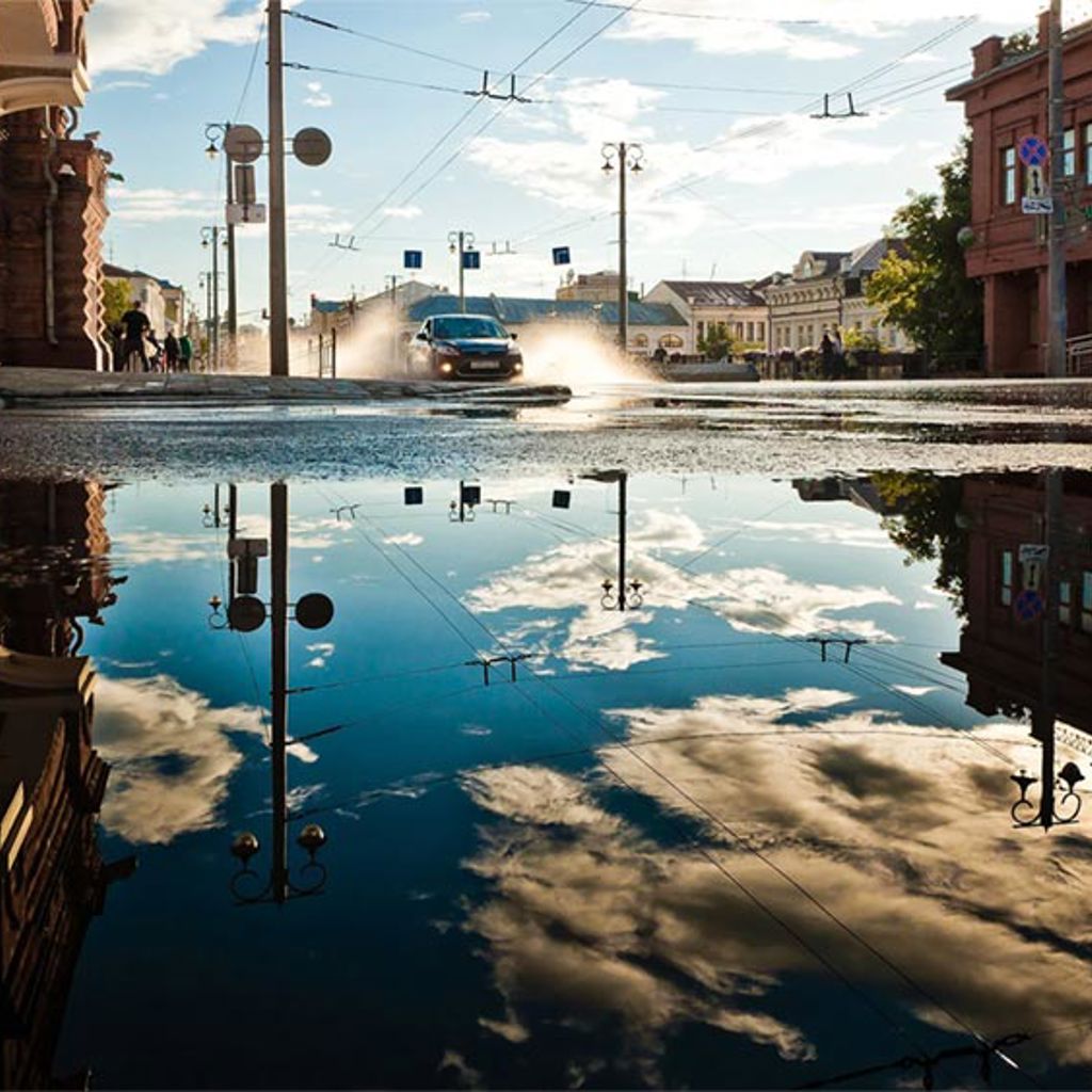 Road with extensive water on it