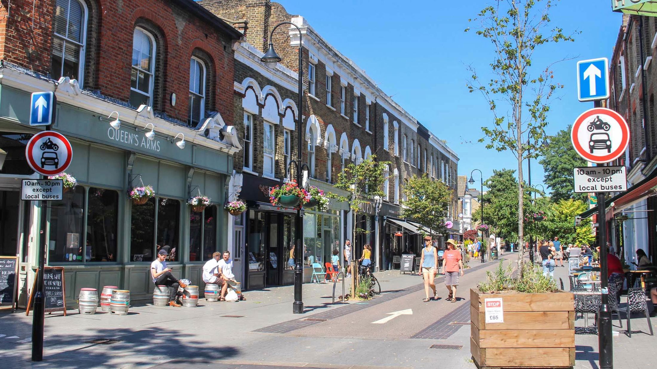 Example of a car free pedestrianised street