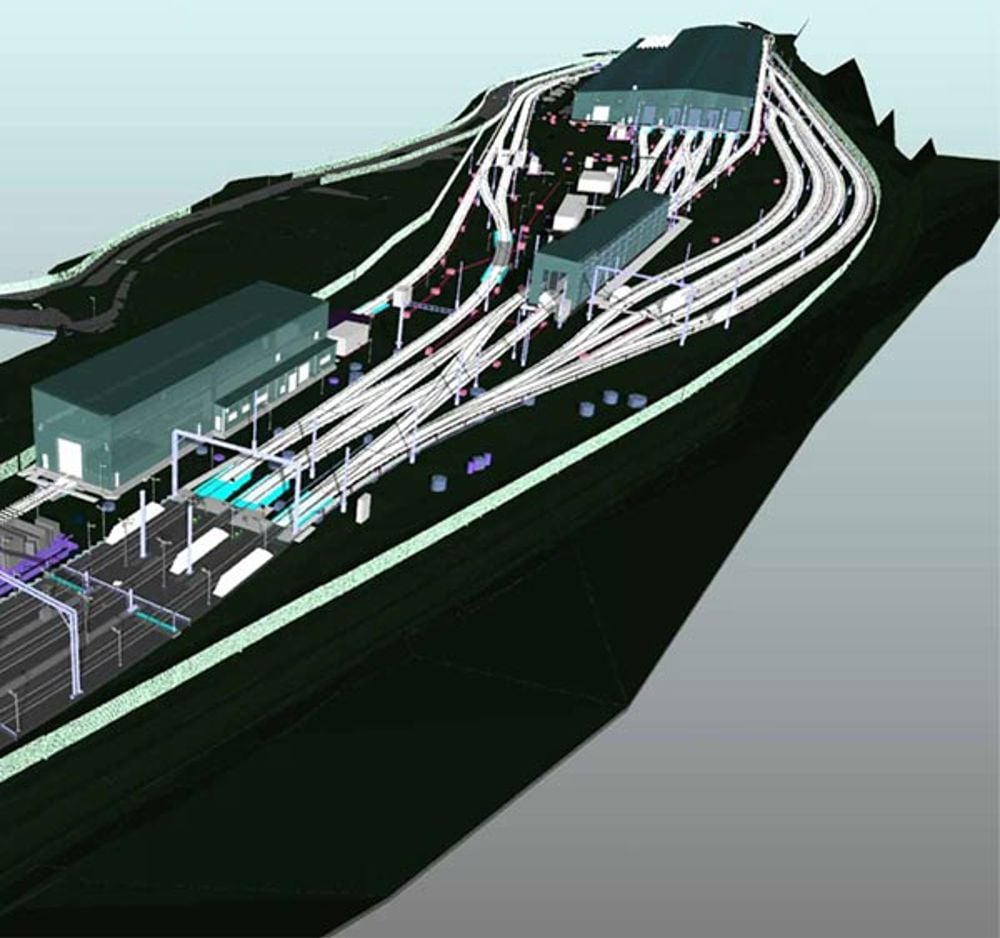 BIM model of a railway and infrastructure