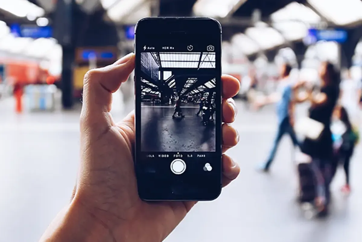 Hand holding a mobile phone