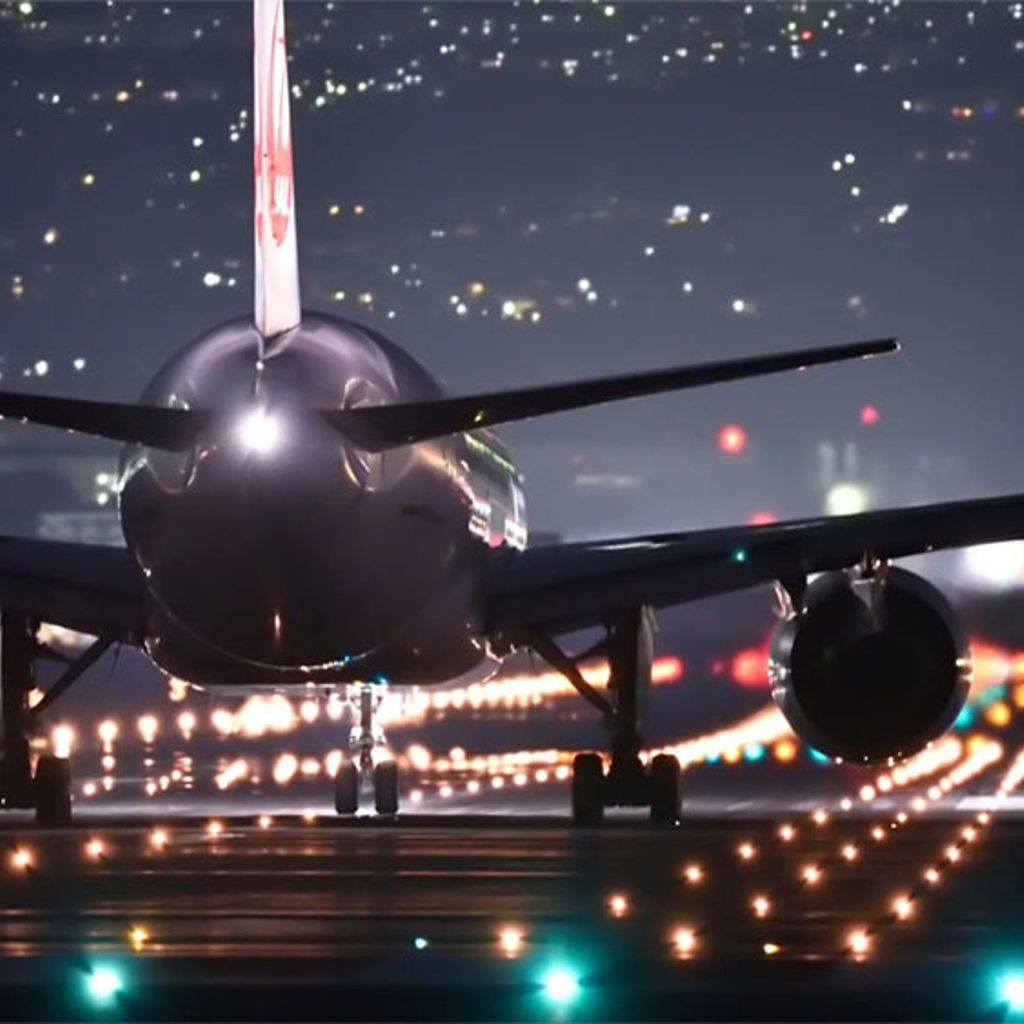 Plane taxiing at an airport