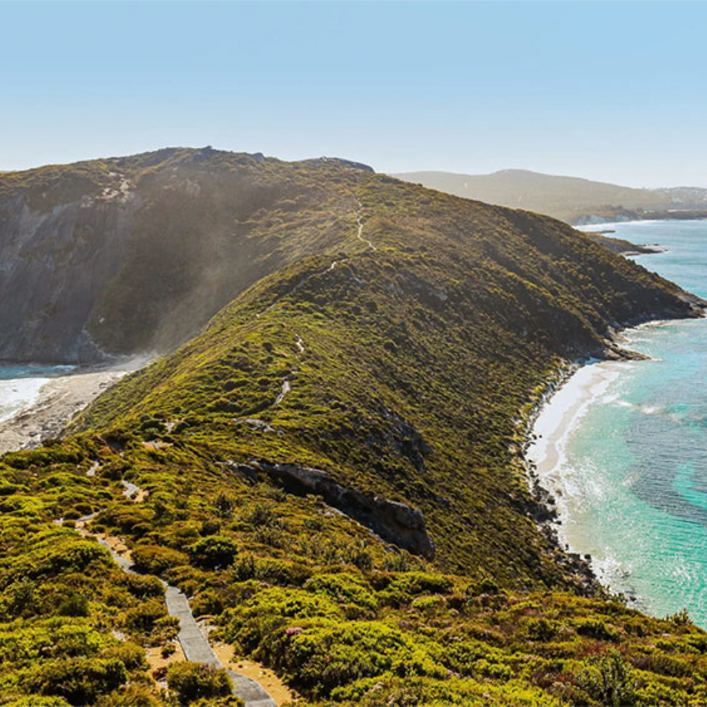 Spit of land surrounded by sea