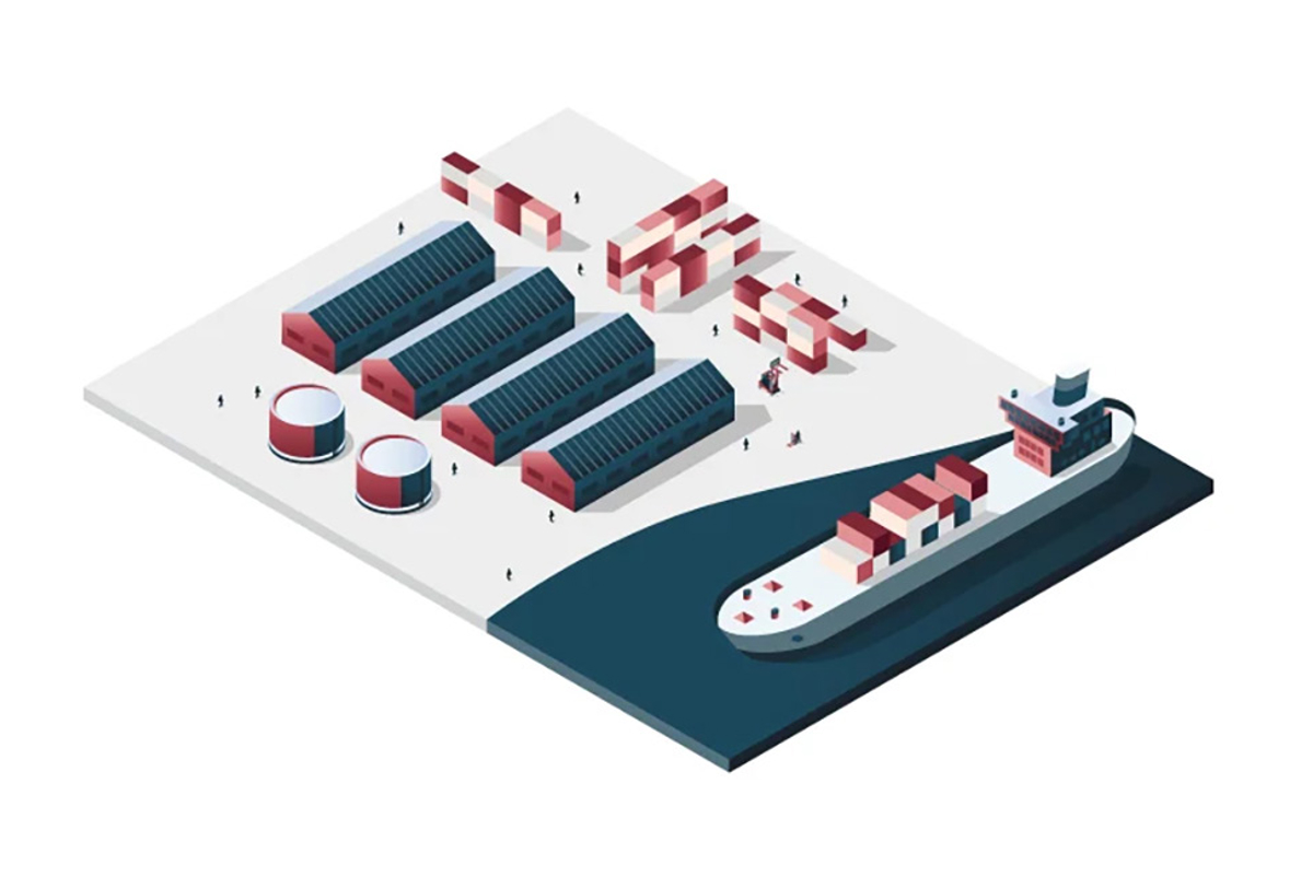 Supply chain, logistics and operations illustration
