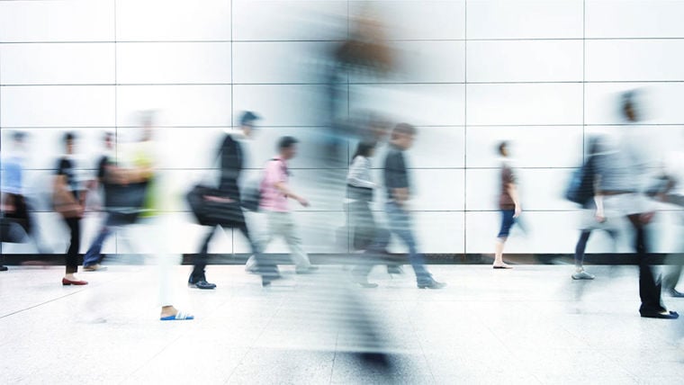 People walking along a street