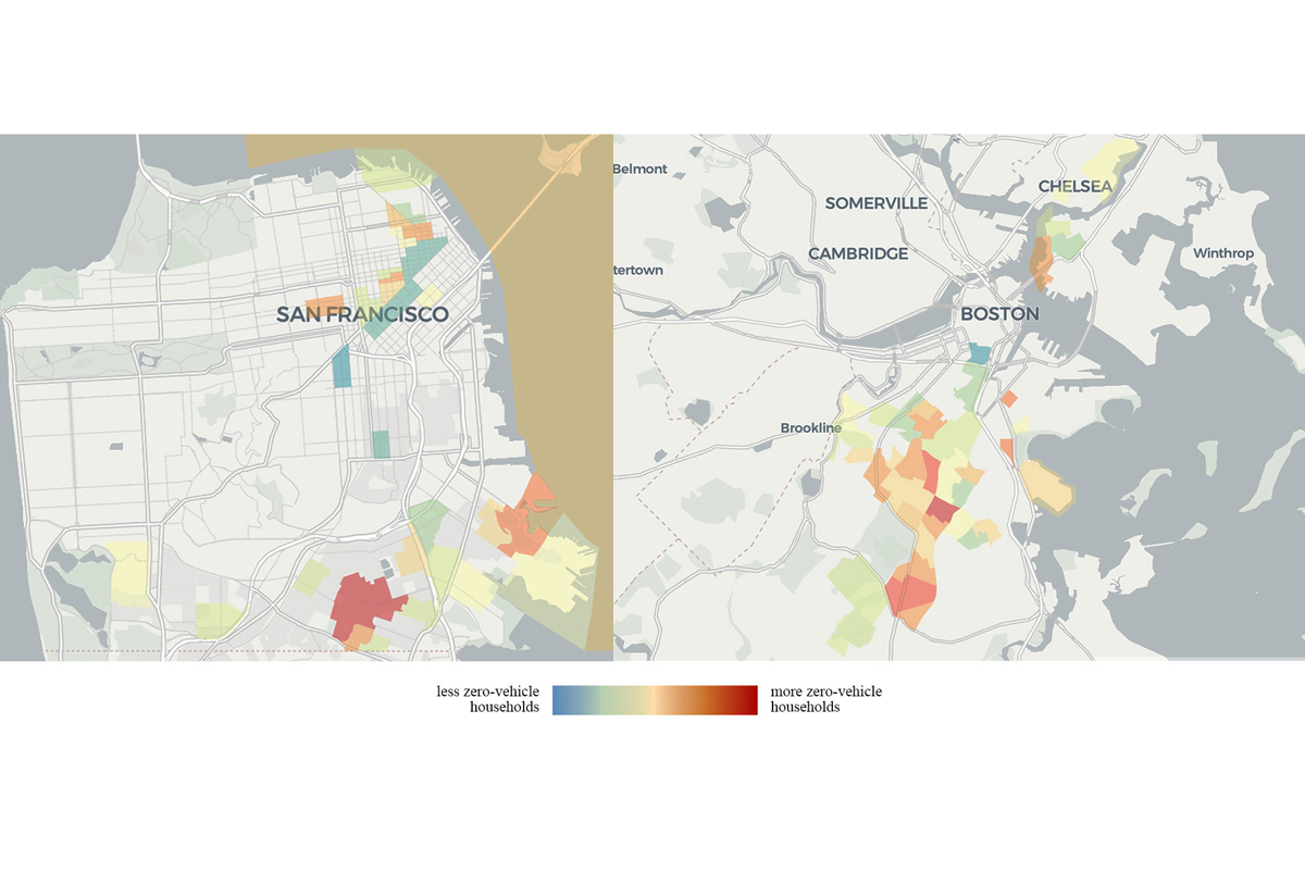 San Francisco and Boston areas with highest vulnerability index values