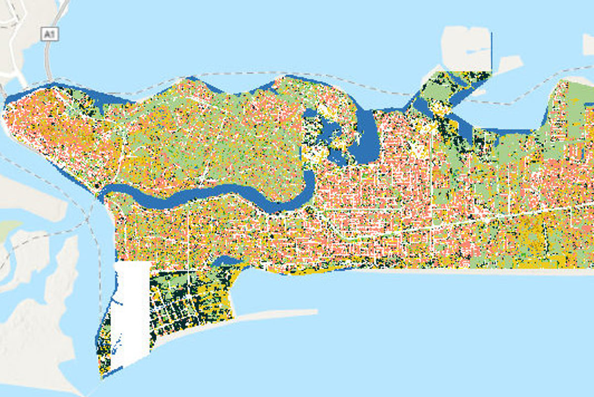 Map of Lagos using Terrain