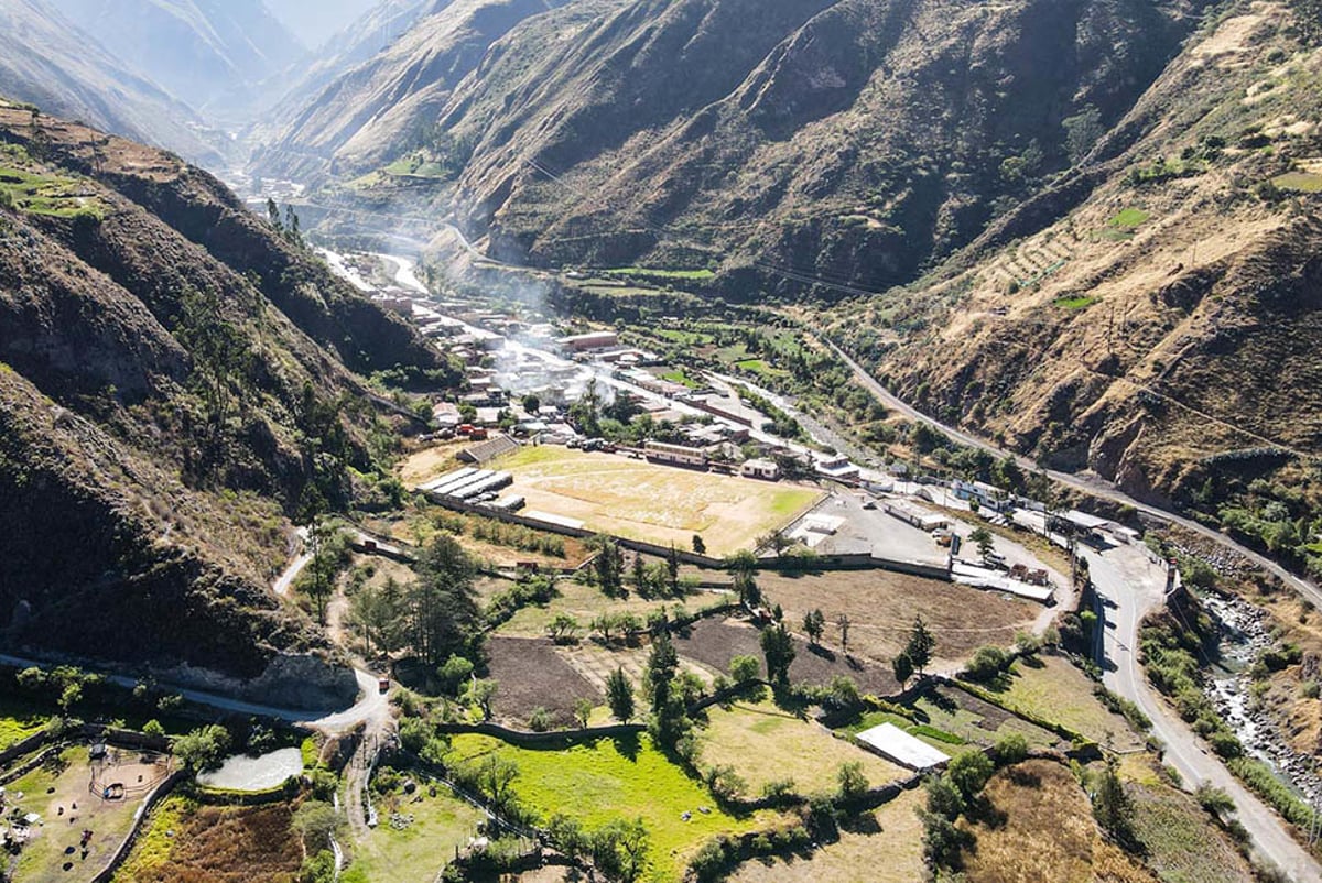 Peru reconstruction - aerial view of valley in Peru
