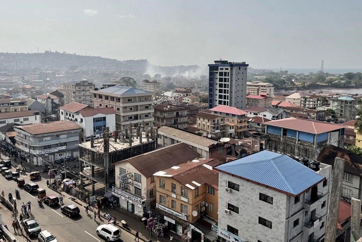 A streetscape of Freetown, Sierra Leone