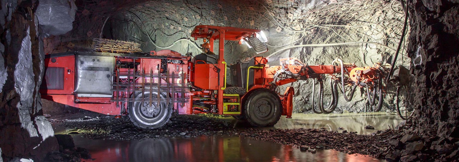 Iron ore machine in a mine underground