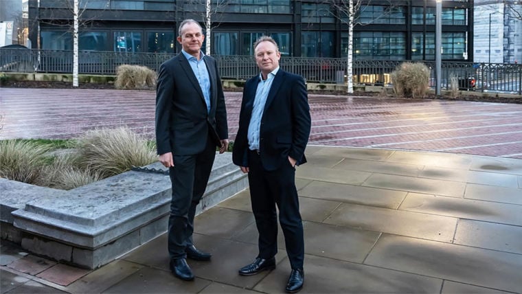 Mark Jones, Birmingham Office Leader (L) and Andrew Wood, Managing Director, Overbury (R) at One Centenary Way