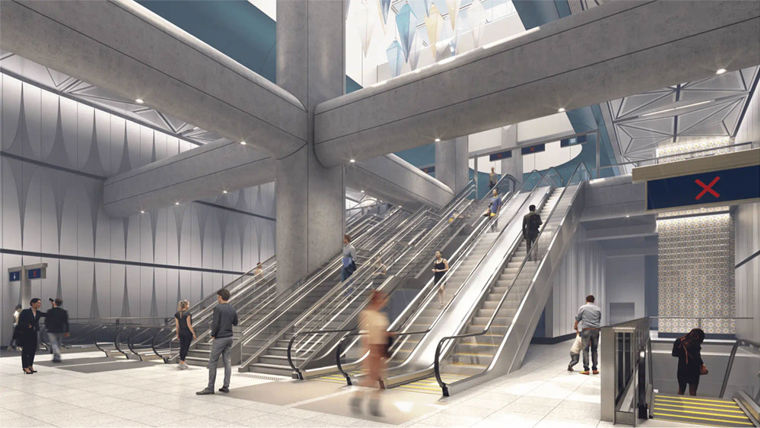 Artist's impression of a new station on the line