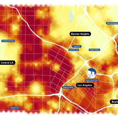 LA urban heat snapshot map