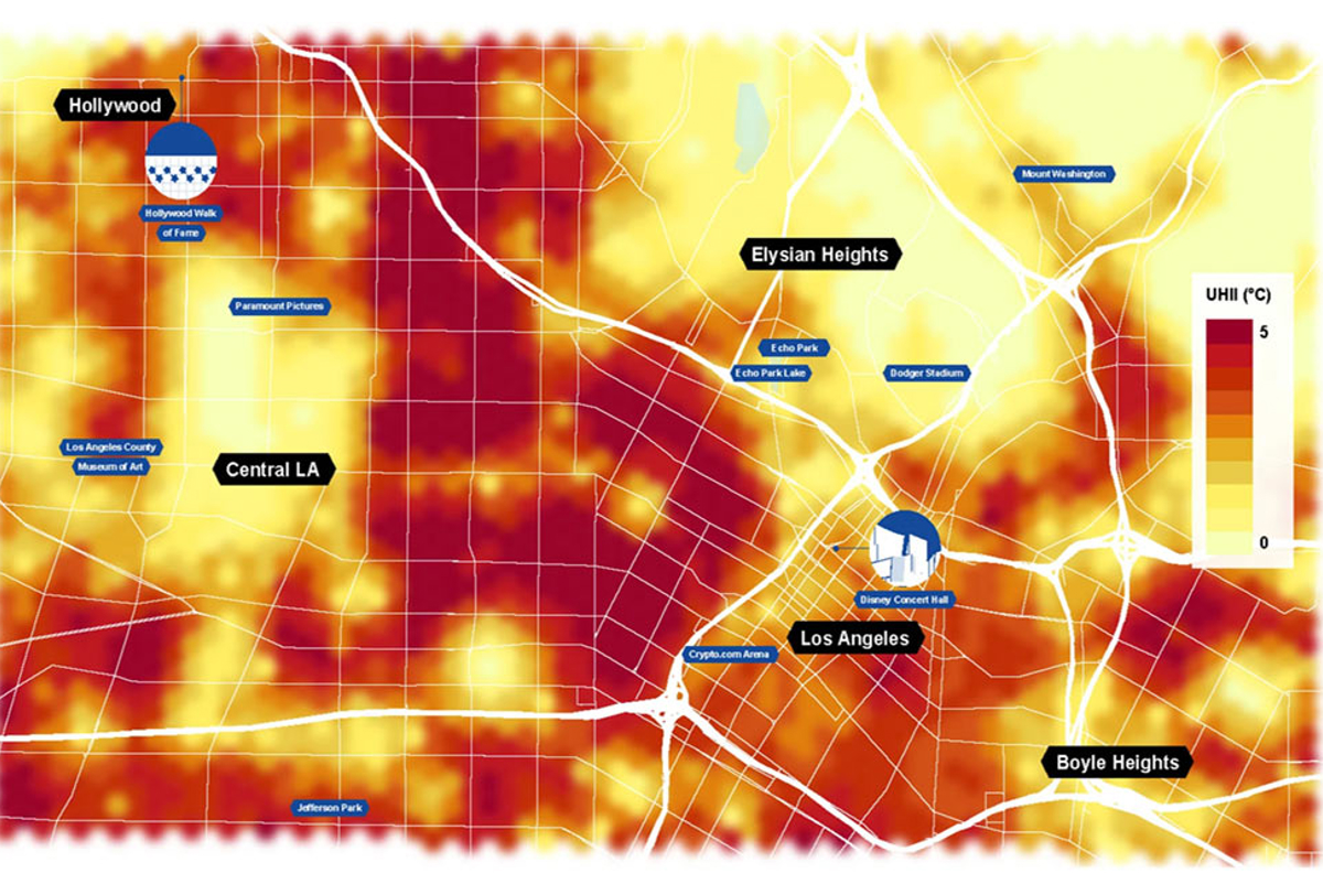 LA urban heat snapshot map