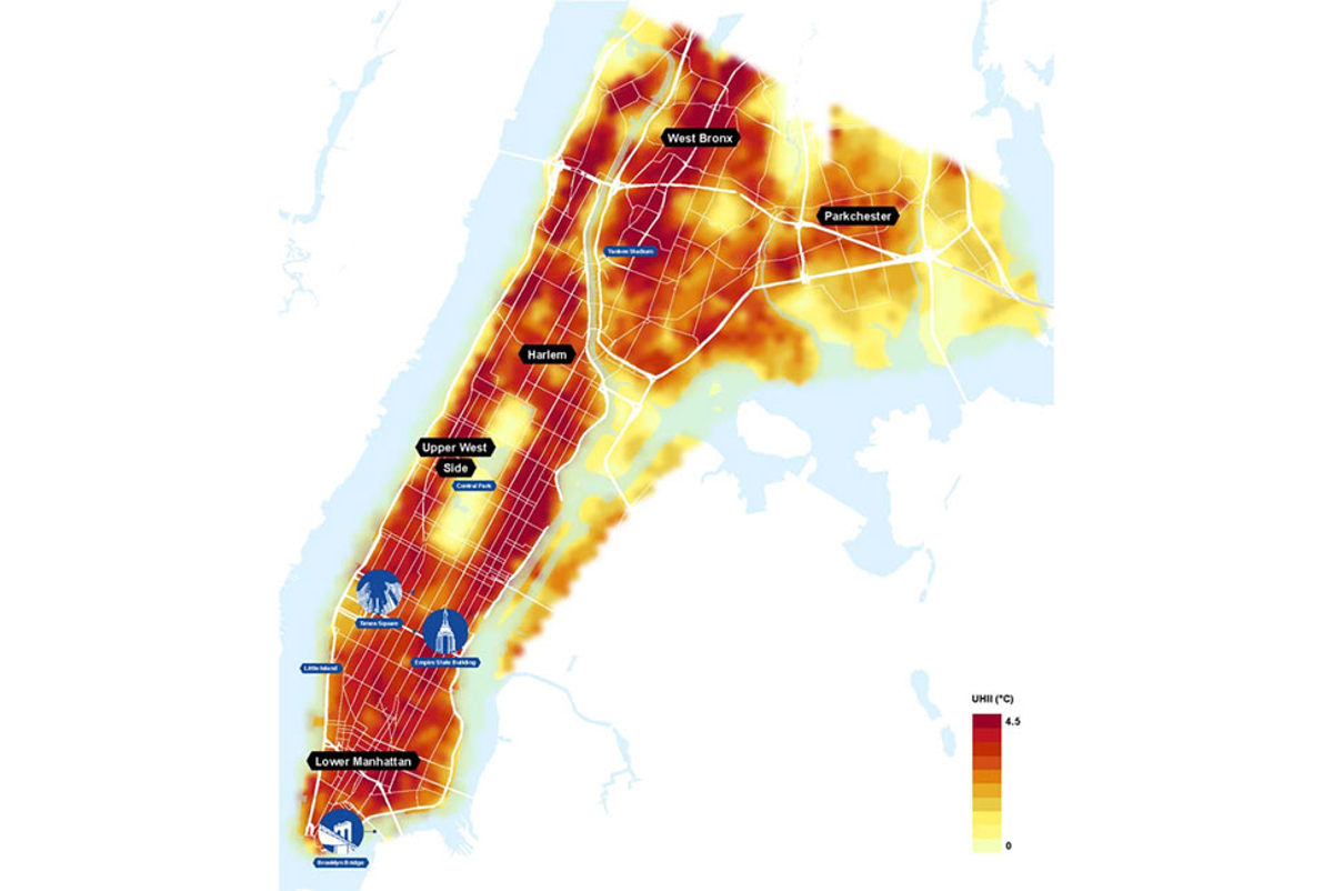 New York urban heat snapshot map