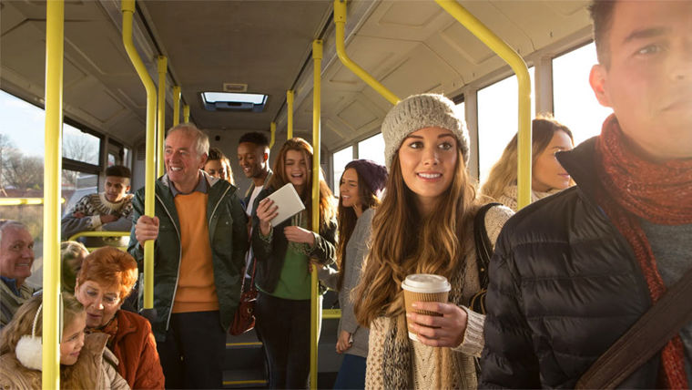 passengers on a bus