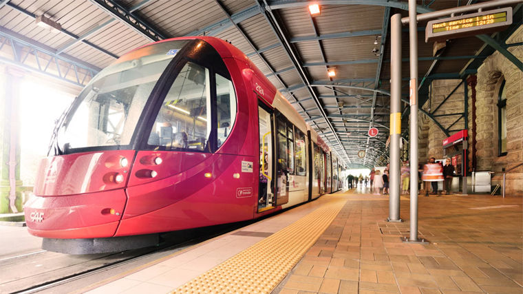 Train at a station