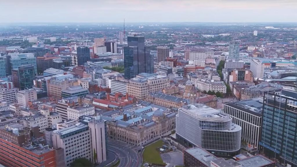 Aerial view of Birmingham