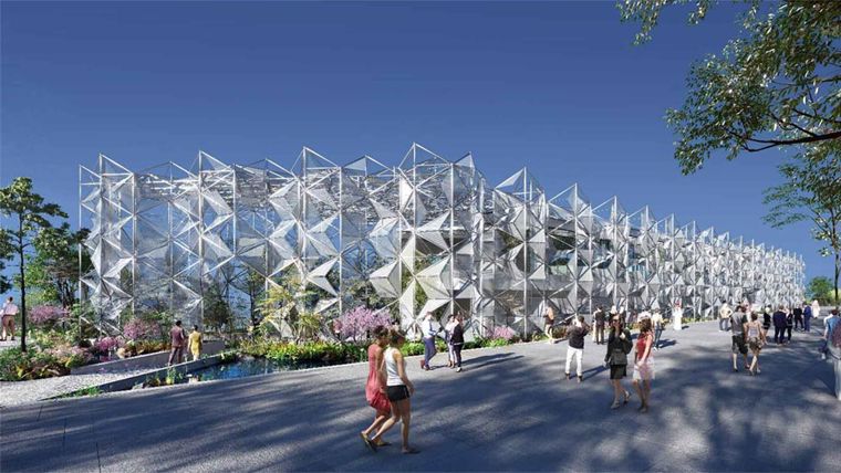 An artist's impression of the Women's Pavilion at Expo 2025