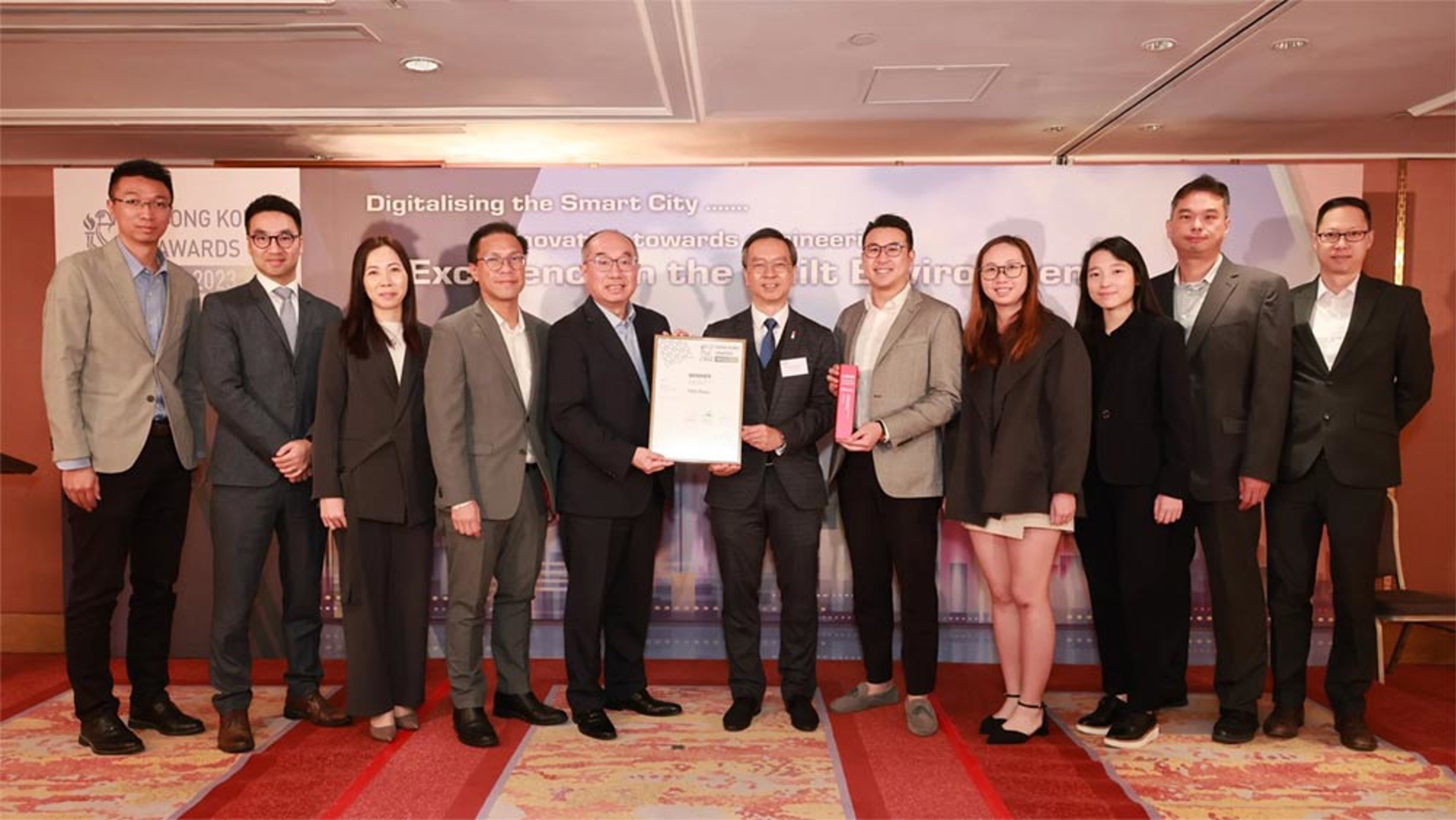 Arup staff receive their award at the 2023 CIBSE Hong Kong Awards