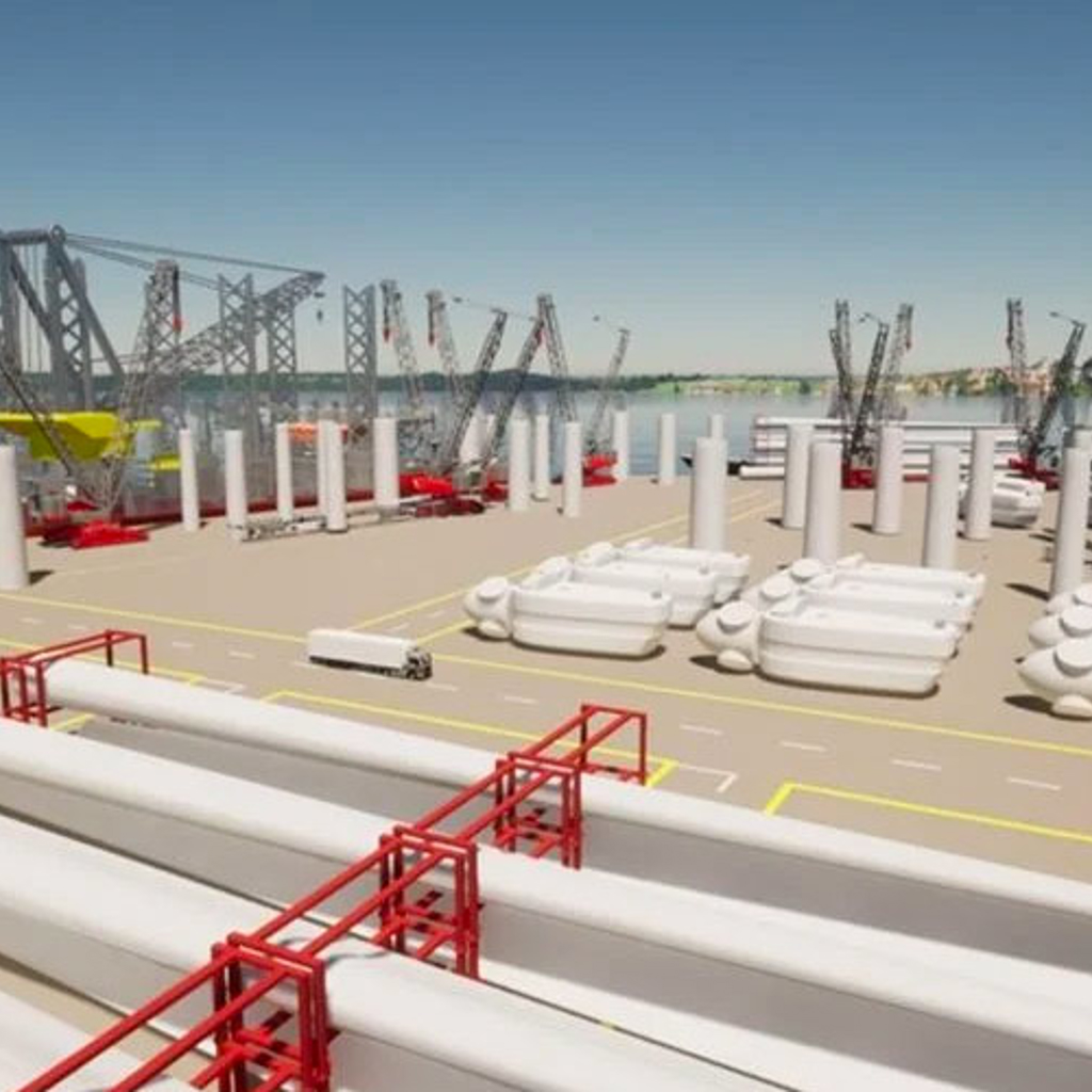 CGI image of port infrastructure