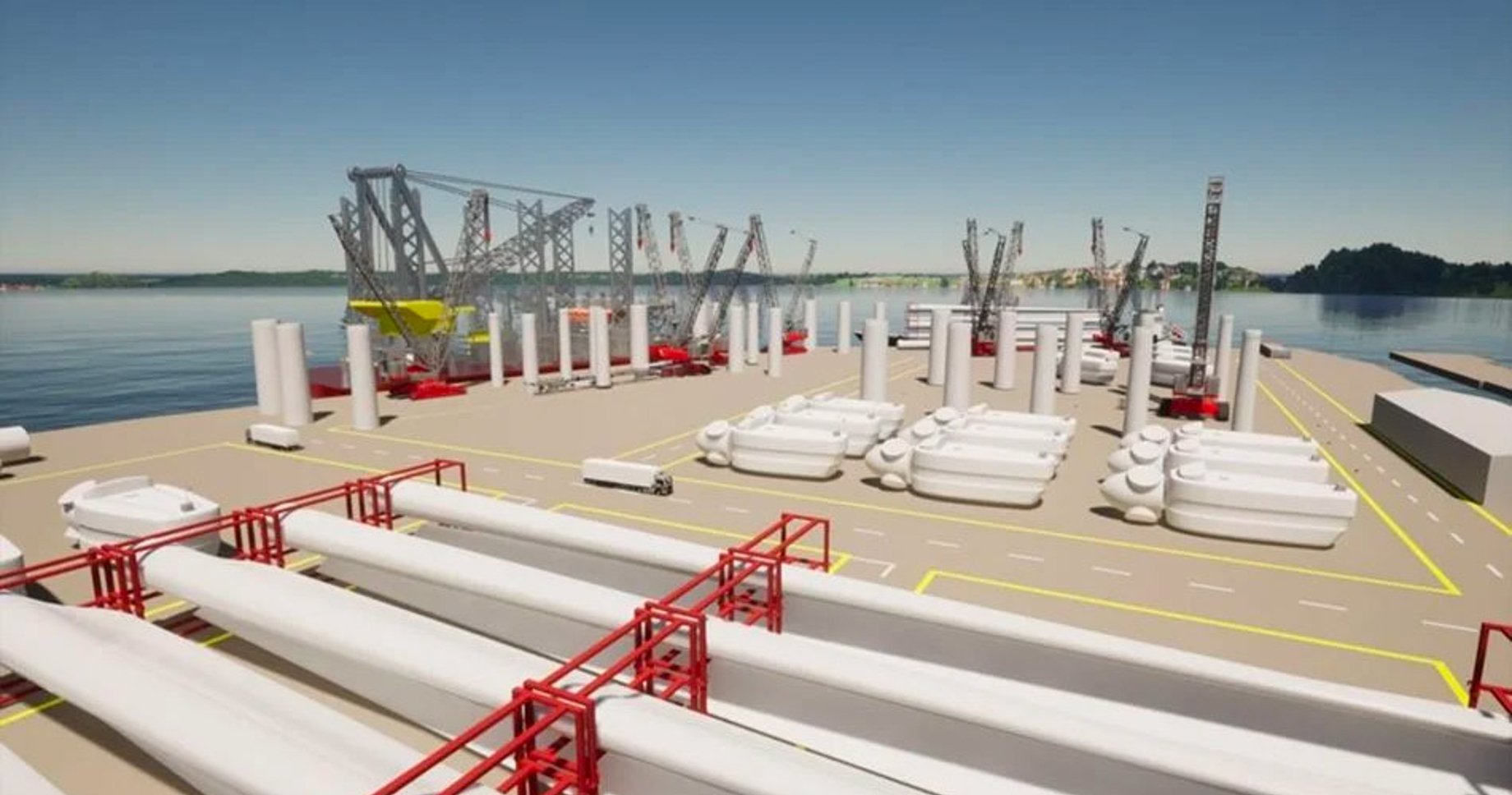 CGI image of port infrastructure