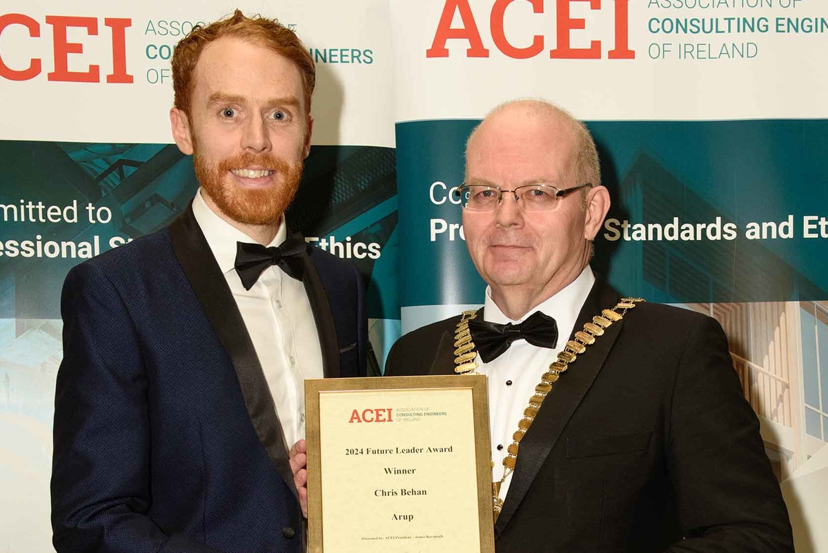 Chris Behan receives the 2024 Consulting Engineer Future Leader