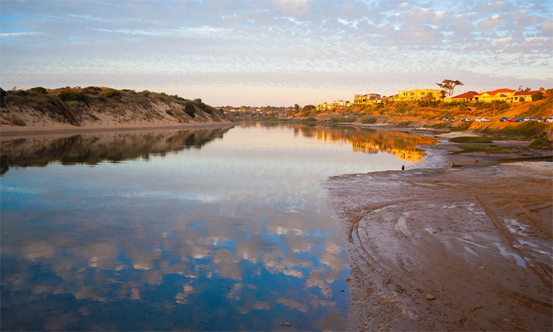 River bed near homes in South Australia