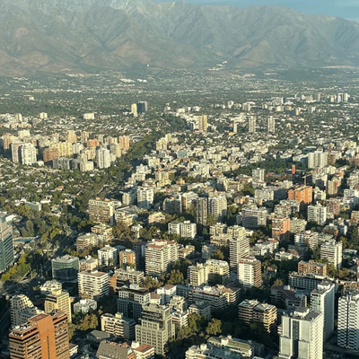 Aerial photo of Santiago in Chile