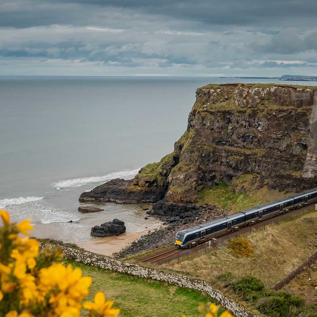 Train travelling through Ireland