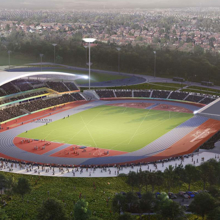 CGI impression of Alexander Stadium