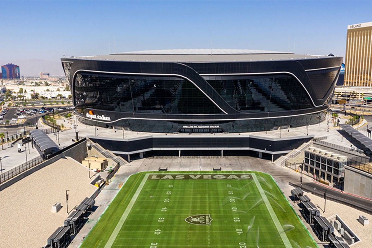 View of Allegiant Stadium's facade