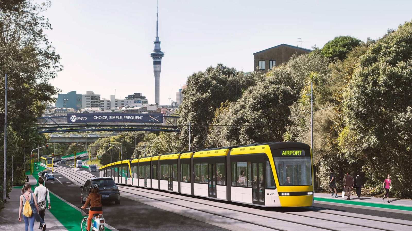 CGI of Auckland Light Rail
