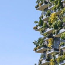 Close up the vertical forest on Bosco Verticale