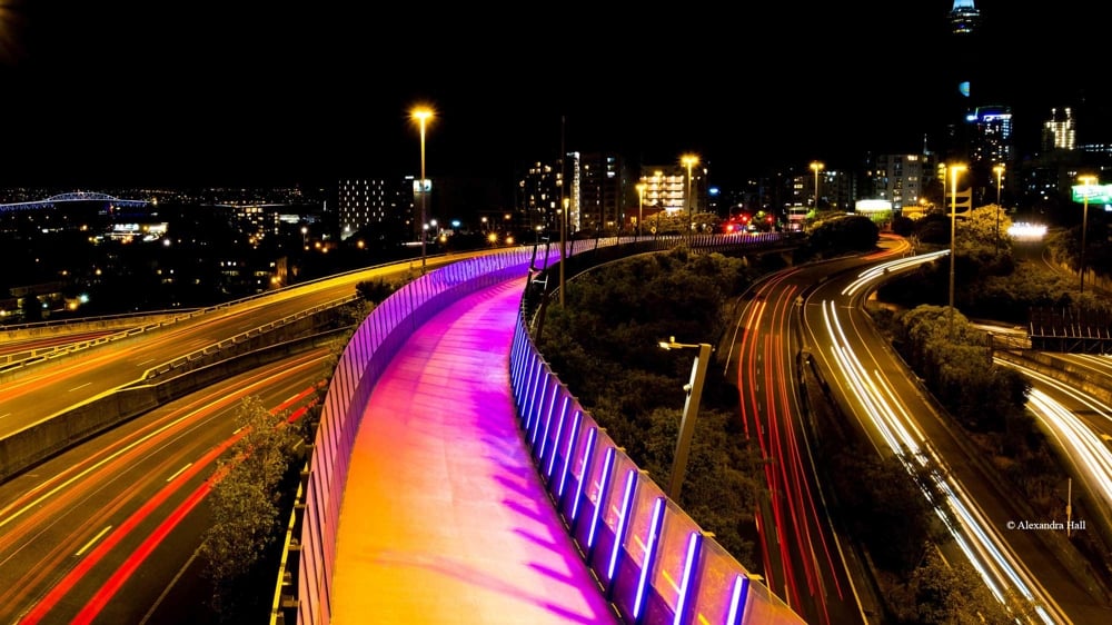 Road and bridge in Auckland New Zealand