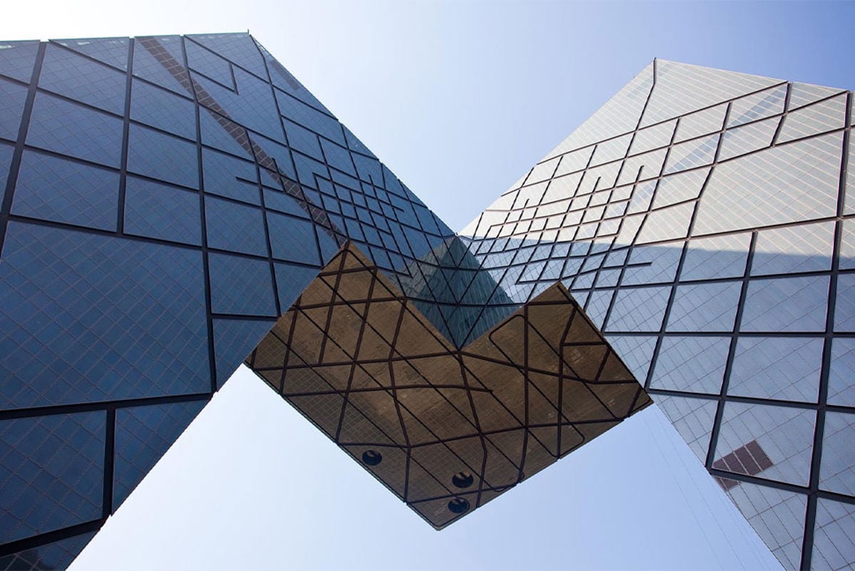 Two leaning towers at Beijing China Central TV New Headquarters