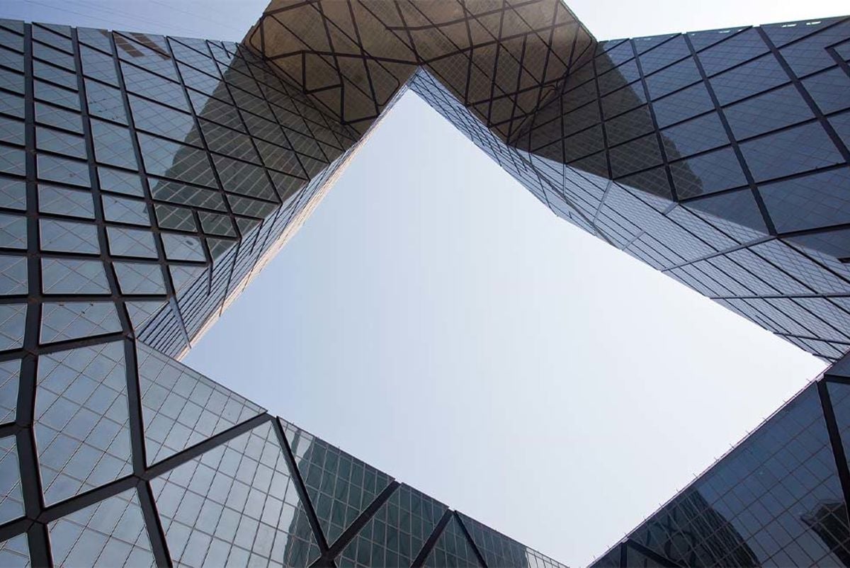 Exterior view of the Beijing China Central TV New Headquarters shape