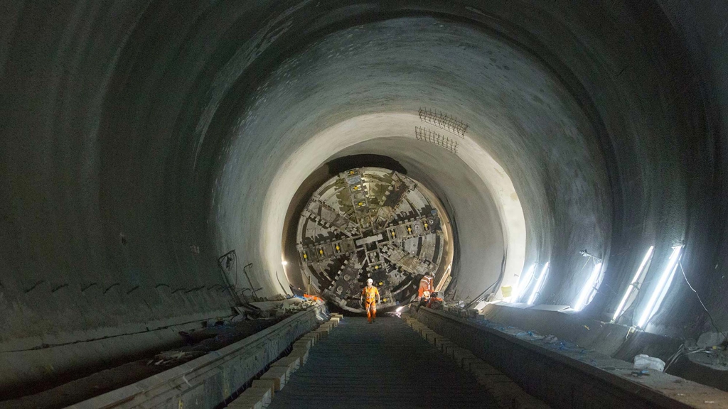 Crossrail tunnel boring machine in operation