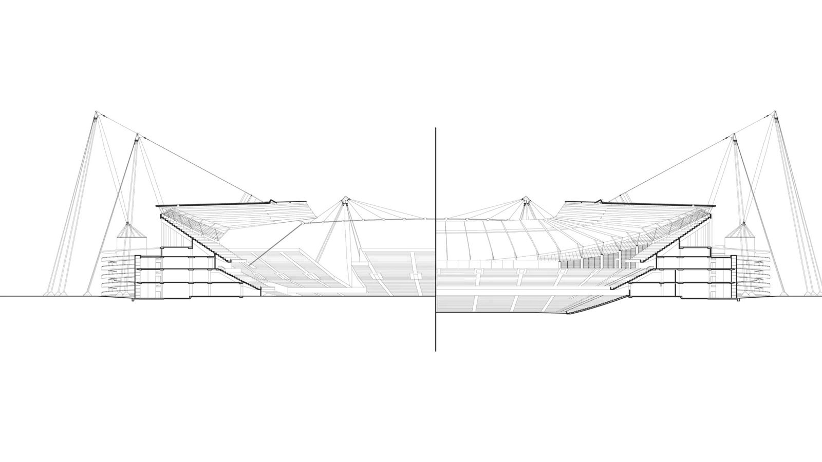 Drawing of the stadium and its bowl