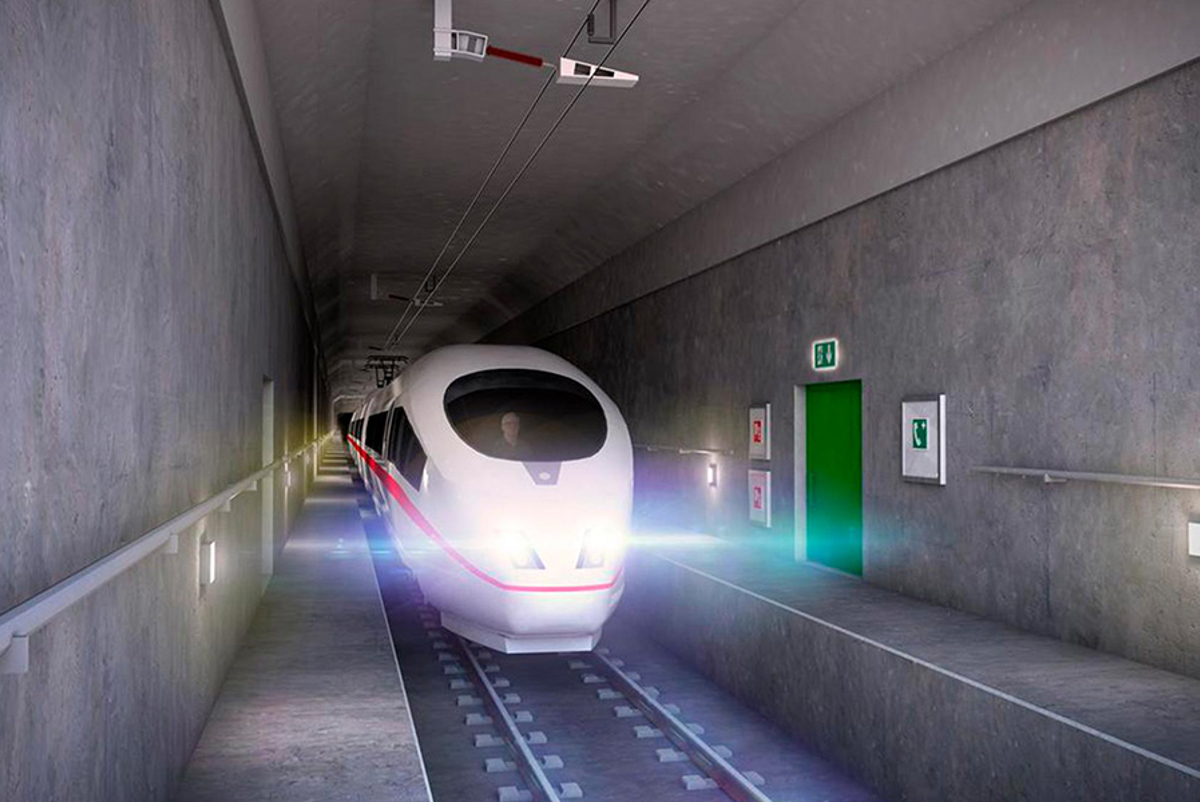CGI of train in tunnel