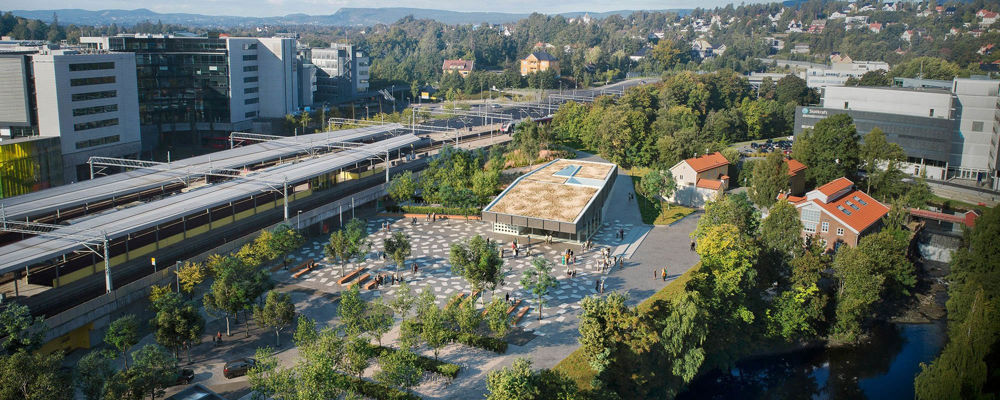 Fornebubanen Oslo Lysaker Station. Credit: Asplan Viak Arup Longva