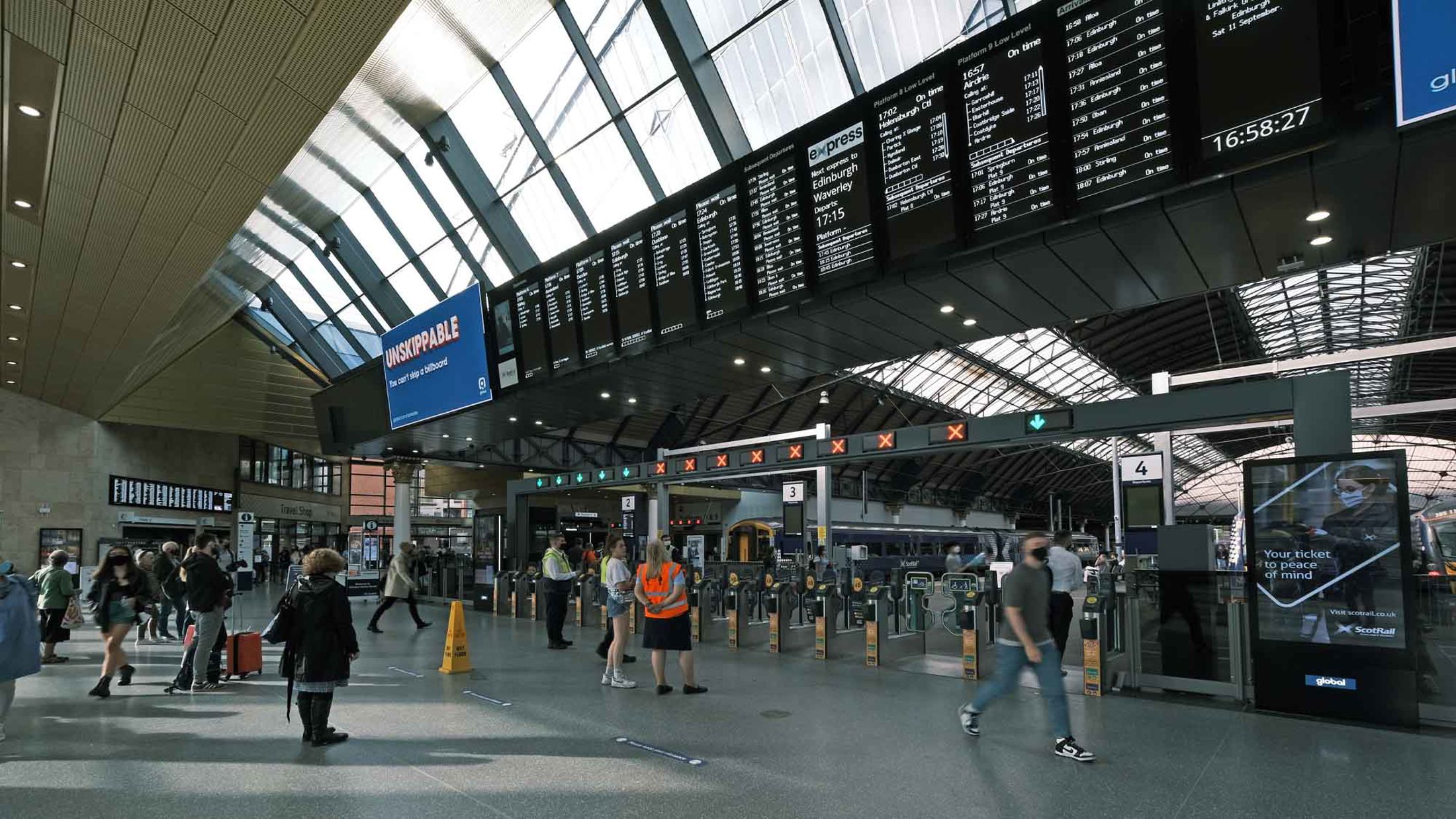 Interior view of Glasgow Queen Street Station