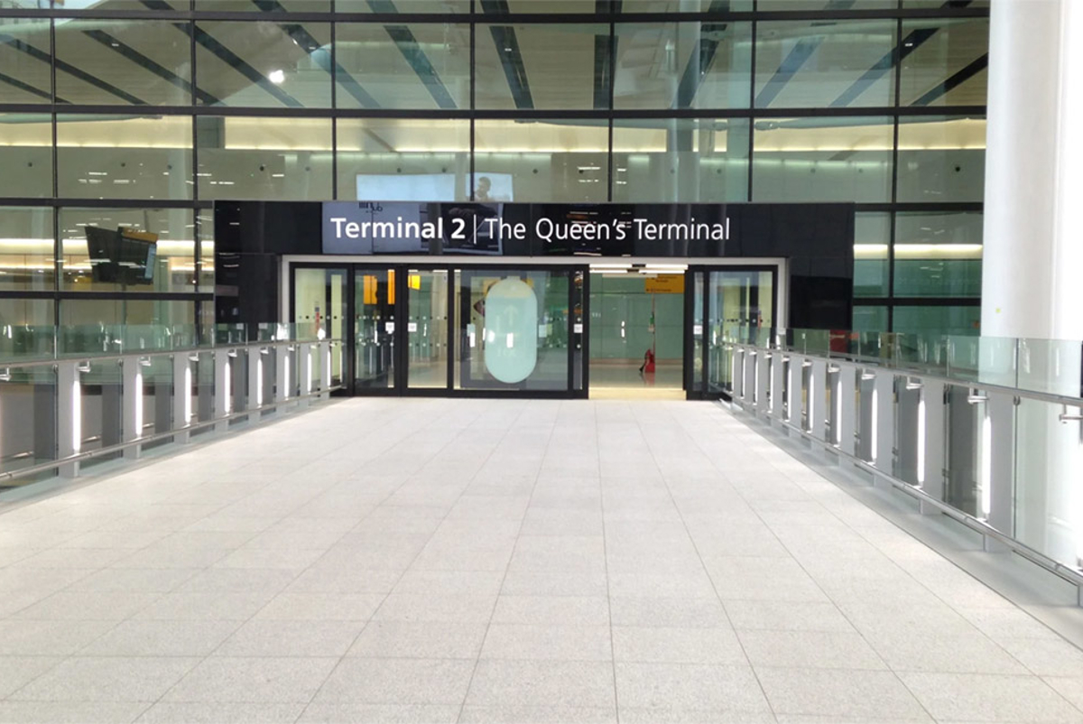 External entrance to T2 at Heathrow